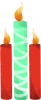 Tre candele colorate